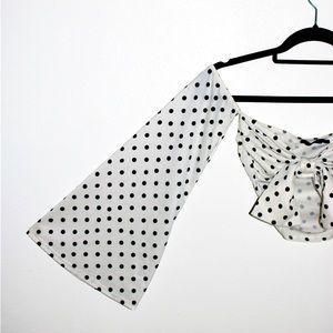 White Polka Dot Crop Top